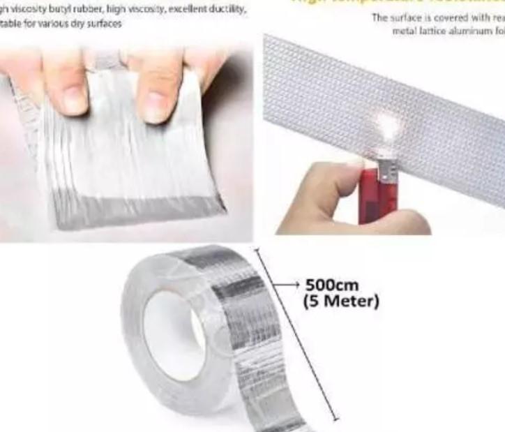 Aluminium Self Adhesive Foil Tape, UV Protection Waterproof Rubber Tape (10 cm x 5 mtr)