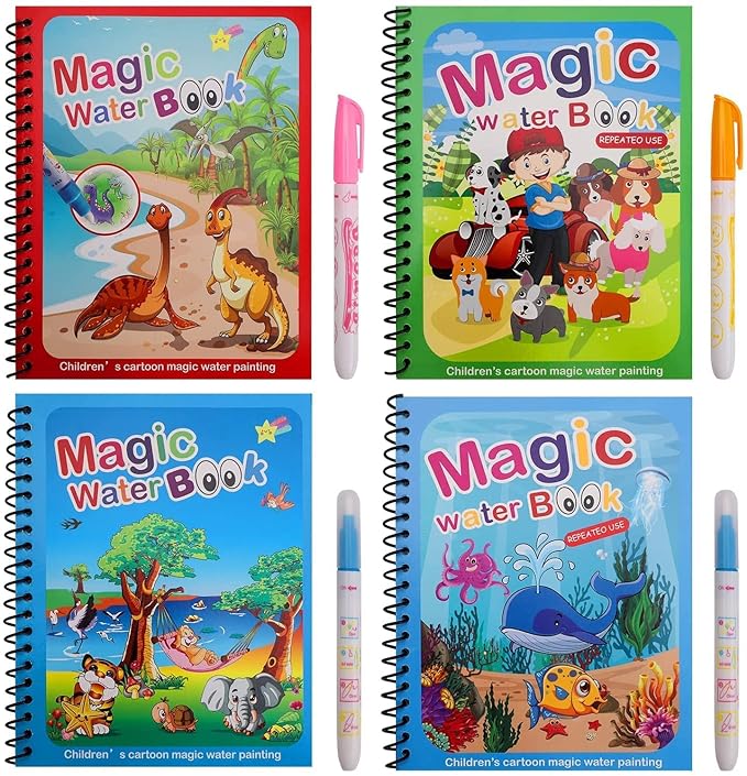 Magical Water Painting Book 🎨 (Set of 4)