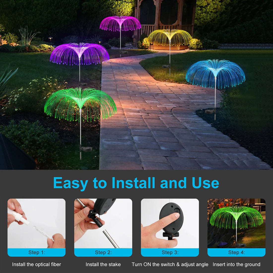 Changing Solar Waterproof Flower Lights (Multi Packs)